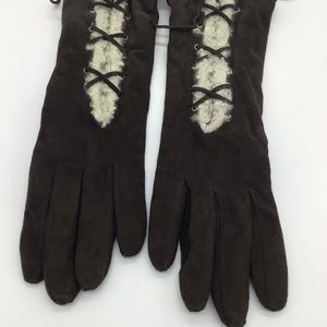 Genuine Leather and Cashmere Gloves
